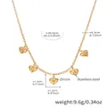 Detail view of 18K gold plated stainless steel heart necklace with cubic zirconia - Gold MAMA Zirconia Heart Style (P1295)