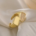 Unregelmäßiger 18K vergoldeter geometrischer Ring mit funkelnden Zirkonia-Steinen - Unregelmäßiger Geometrischer Stil(14426) / Gold