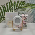 Portable white LED lantern lamp with wood grain handle and gift packaging for home decor - Bear Bag + Gift Wrap - Couples / White