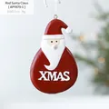 Pendaglio Babbo Natale in resina rossa con scritta XMAS per decoro natalizio, 8,5x5,5 cm - Babbo Natale