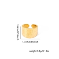 Detail shot showing dimensions of 1.4cm width and 1.7cm diameter gold weave texture ring - Pebble Texture (#0270)