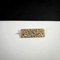 Golden rectangular hair clip with textured crushed gold finish and metallic luster - Gold Textured Rectangle