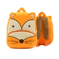 Cute plush orange fox backpack for toddlers with adjustable straps and soft 3D ears - Fox