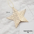 Gold Christmas star hanging ornament 10cm tree decor festive shiny metal star pendant - Iron Pentagram / 10cm / 8g / Gold