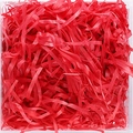 Vibrant red shredded raffia paper filler for gift boxes and festive basket decorations - Red