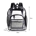 Durchsichtiger PVC Rucksack mit schwarzen Trägern und Netz-Seitentaschen Größe M - Klein / Schwarz