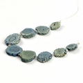 Teal agate slice beads with gold plated edges on a white background - Tower Shape 12-28mm / Electroplated Green