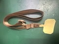 Universal khaki crossbody phone lanyard strap with adjustable buckle and yellow patch - Brown