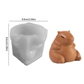 3D silicone mold for Capybara candles and resin crafts with finished brown animal figure - Large / White
