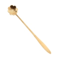 Golden sunflower shaped long handle stainless steel spoon with polished metallic finish - Cosmos Spoon / Gold
