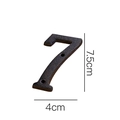 Numero civico 7 in ghisa rustica finitura scura con fori montaggio, misura 7,5cm x 4cm - Numero in Ghisa-7