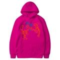 Sweat à capuche rose avec imprimé graphique homard martini et cordons de serrage - Rouge Rose