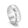 Herrenring aus mattem Titanstahl in Silber mit gebürsteter Oberfläche und Rillen-Design - US 8 / Stahlfarbe