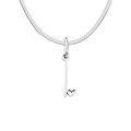 Minimalist stainless steel necklace with letter L and heart pendant on flat snake chain - Letter I (Steel Color)