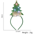 Diadema de árbol de Navidad con luces LED, purpurina verde y adornos festivos - Estilo Árbol de Navidad Verde