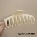 Large 11cm matte cream yellow shark hair claw clip for thick hair styling - Matte Dragon Bone White-11cm