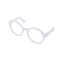 Retro white round frame pet sunglasses with sleek plastic finish for dogs and cats - White Round Frame