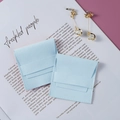 Microfiber jewelry pouch in light blue color with flap closure for earrings and rings - Microfiber Envelope Style / 7*7cm / Light Blue