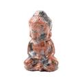 Natural crystal Buddha statue carving in mottled red and black stone finish - Red Flash Stone