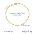 Detailed size chart for gold cross necklace showing chain length 41cm and weight 5.9g - Multi-Cross Pendant Gold Necklace (HC-N40297)