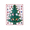 DIY green wooden Christmas tree with 24 mini hanging ornaments in a red gift box - Y1116/Large 2-Piece/Green/25.8*31.2*3.5CM