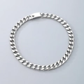 Modern silver Cuban link necklace with rectangular clasp and polished flat finish - Curved Plate Box Clasp (13mm Width) / 45cm / Steel
