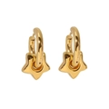 Minimalist gold titanium steel star drop huggie earrings with polished finish for women - Gold Star Style