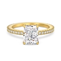 Luxurious S925 sterling silver ring with radiant cut ice flower cubic zirconia in gold - US 5 / Ice Flower Cut Rectangle Style (DY120571)