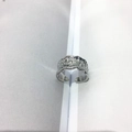 Minimalist liquid metal textured open ring in polished silver finish for women - JZ538 Irregular Wrinkle / Silver