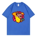 T-shirt en coton bleu roi avec imprimé Fête des Pères et col rond confortable - XS / Style 317 / Bleu Royal