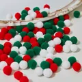 Red 2cm Christmas pom poms 100pcs pack for festive DIY crafts and holiday decorations - Red Mix (2cm, 100pcs/pack)