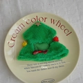 Green plush Christmas tree accessory with red pom-poms and bow, 11cm by 13cm size - Christmas Tree Set Small