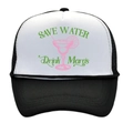 Classic black and white trucker hat with Save Water Drink Margs cocktail print design - Adult - Adjustable / Black+White
