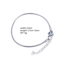 2mm stainless steel snake bone bracelet with lobster clasp and 5cm extension chain - Steel Color Snake Chain Style / 2mm Wide / 23cm Long