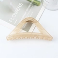 Translucent beige triangular hair claw clip for elegant half-up hairstyles - Beige