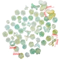 Perline in acrilico cangiante verde chiaro a farfalla e fiore con misure indicate - Circa 110g/Confezione / Verde Traslucido