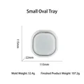 Macro view of oval tray silicone mold with 115mm dimension and weight parameters - Small Oval Tray (115x115x22mm)
