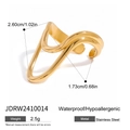 Irregular gold wave stainless steel ring featuring waterproof and hypoallergenic properties - One Size / Irregular Wave Style / Gold