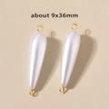 Baroque teardrop faux pearl pendant with gold metal ring for DIY jewelry making 9x36mm - 7# Waterdrop (9x36mm) / Gold