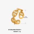 Anillo de nariz de cerdo de acero inoxidable bañado en oro 18K con eslabones ajustable - Anillo Abierto de Nariz de Cerdo / Dorado