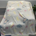 Glow-in-the-dark unicorn and rainbow pattern flannel blanket for kids in pastel colors - My Little Pony Rainbow Dash / 100*150cm