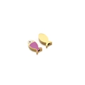 Fish shaped stainless steel beads in purple enamel and gold finish for DIY jewelry - 7*14mm Gold Fish - Purple