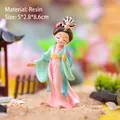 Resin Yang Guifei figure in pink and teal Hanfu, 8.6cm Chinese ancient style figurine - -36 Small Yang Guifei