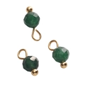 Ciondolo in pietra naturale sfaccettata verde 4mm con sfera in metallo dorato - Gemma Verde (4mm, 5 Pezzi/Confezione)