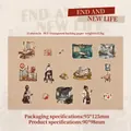 Floral PET stickers featuring END AND NEW LIFE theme with gold foil and 15 unique illustrations - End and New Life