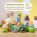 Green Sprout succulent figurines with natural crystal stones for desk decoration - 0258 Green Sprout Planting Pai Set 6 / Random One