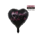 18-inch heart-shaped black foil balloon with romantic pink text for party decor - 18-inch Heart Black (Double Sided Together)