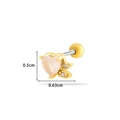 Pendiente de cartílago en acero de titanio con circón rosa de corazón y baño de oro - Estilo Corazón Rosa (1#) / Amarillo Dorado