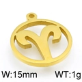 Golden stainless steel Aries zodiac pendant DIY charm 15mm width and 1g weight - Gold Aries