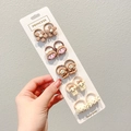 Cute brown cartoon hair ties set with bears and rabbits on a princess display card - Coffee Girl & Bear Set